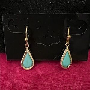 Elegant Gold and Turquoise Drop Earrings
